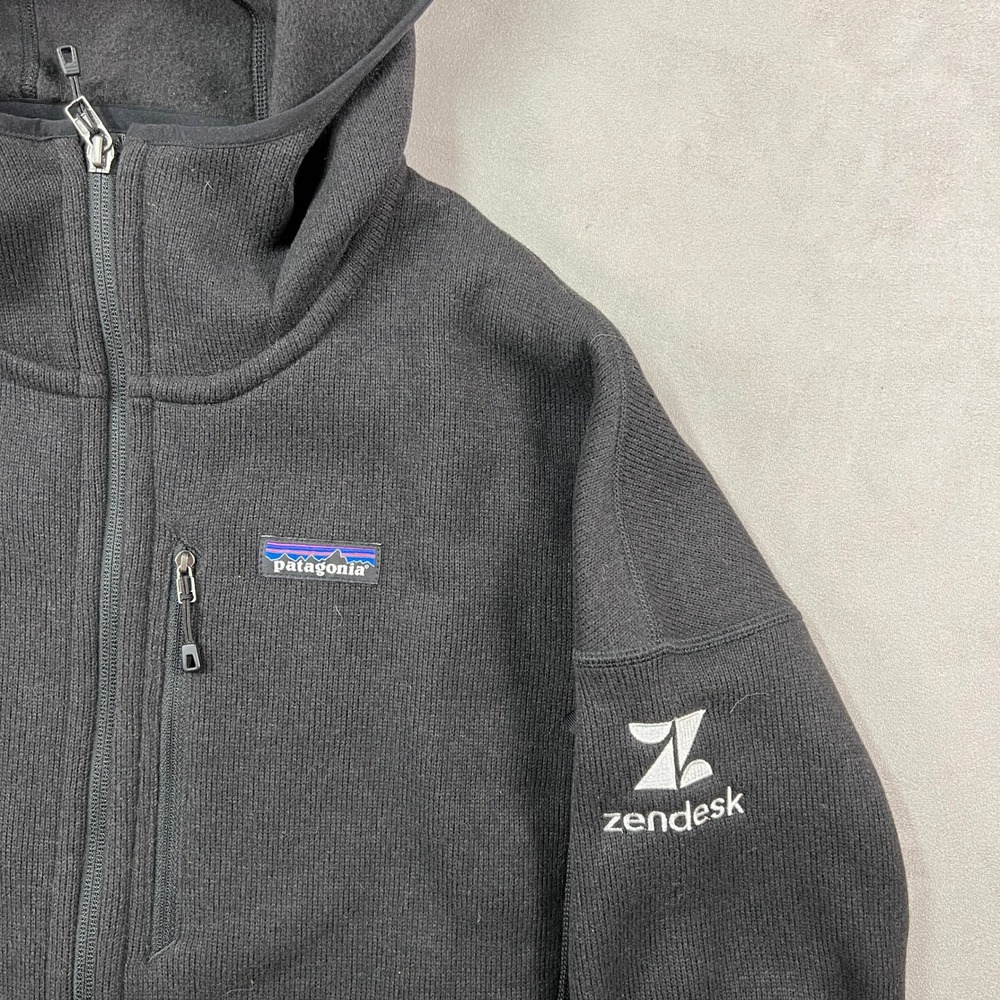 Patagonia Better Sweater Hoody Women L Black Full Zip Fleece Jacket Company Logo - Picture 9 of 9